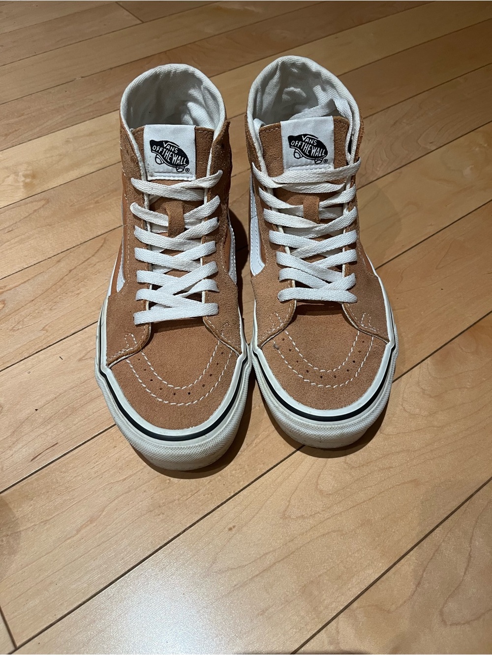 Vans Sk8-Hi High Top Sneakers - Tan/White